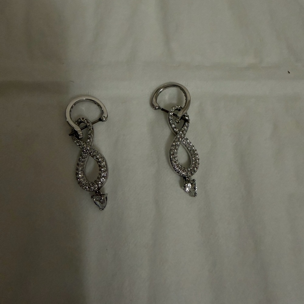 Sparkling Silver Infinity Earrings